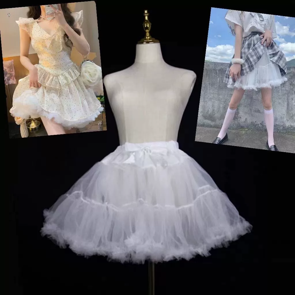 Lolita JK Ponder Короткое платье с цветочным принтом Внутренняя юбка с двухслойными тонкими облаками Ежедневно Понту Юбка в новом стиле