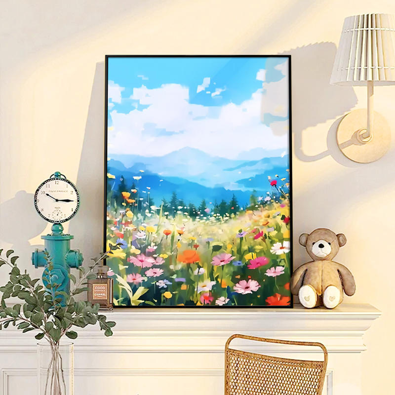 客厅装饰画肌理感挂画花卉沙发后背景画高级感落地画大气玄关壁画|undefined