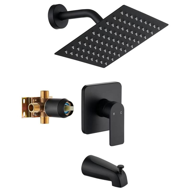 Foreign Trade All-Copper Concealed Shower Set Engineering Hotel Embedded Shower Head Household Pre-Embedded Black Shower Head