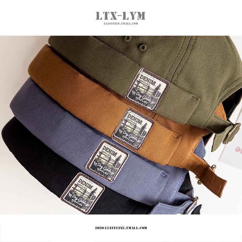 Estilo japonés británico vintage melón sombrero de cuero de los hombres cuatro estaciones hip hop estilo coreano boina calle inconformista sin ala propietario sombrero mujeres