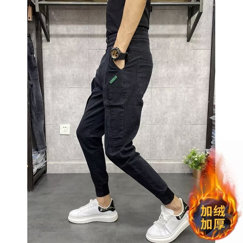 Pantalones casuales universales para hombres rectos sueltos 2024 pantalones de tendencia de tendencia de Hong Kong para hombres pantalones de tendencia de vello