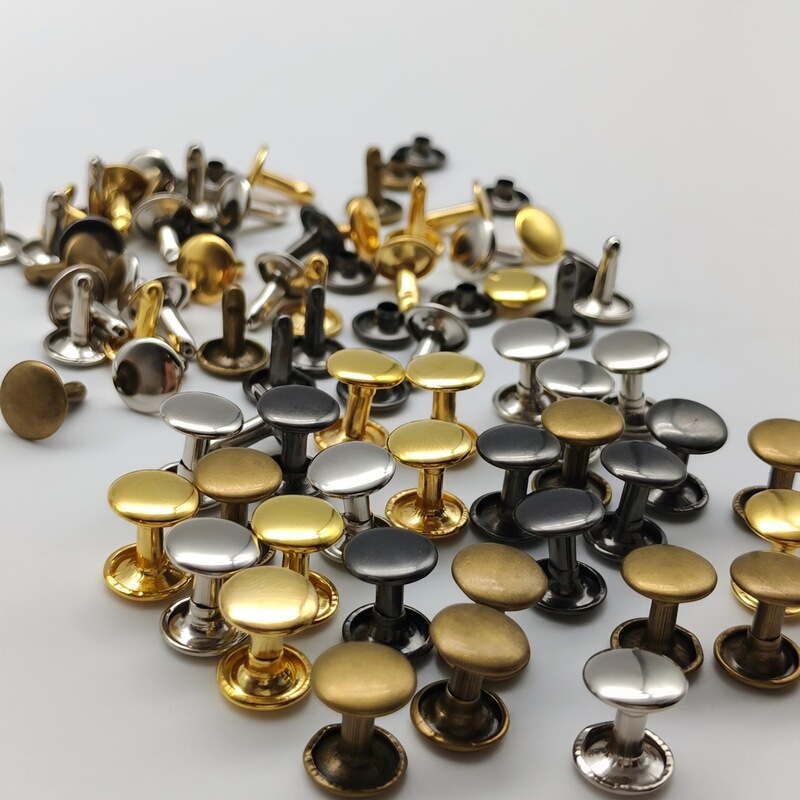 Manufacturer Wholesale Metal Decorative Round Flat Double-Sided Rivets for Leather Goods, Snap Fasteners, Accessories, and Clothing Studs Manufacturer Wholesale Metal Decorative Round Flat Double-Sided Rivets for Leather Goods, Snap Fasteners, Accessories, and Clothing Studs