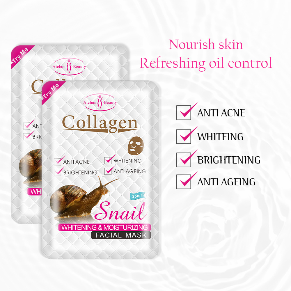 Cross-Border Aichun Snail Liquid Mask Hydrating, Brightening and Softening Skin Facial Mask Wholesale Facial Mask
