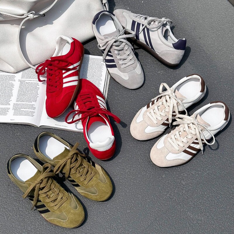 3.5Cm~Red German Training Shoes for Women with Hidden Height Increase, 2026 Spring/Summer New Casual Sneakers with Soft Soles and Lace-Up Design, A-Gan Style Shoes 3.5Cm~Red German Training Shoes for Women with Hidden Height Increase, 2026 Spring/Summer New Casual Sneakers with Soft Soles and Lace-Up Design, A-Gan Style Shoes