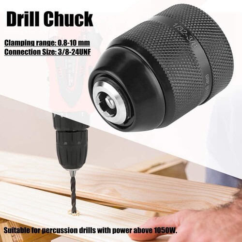 All-metal electric hand drill 10mm hand tight self-locking chuck impact electric hammer wrench conversion round hexagonal handle