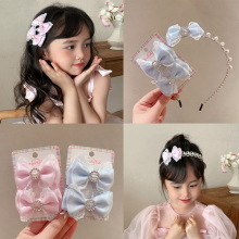 蕾丝缎面蝴蝶结发夹儿童公主发箍夹子女童对夹宝宝发卡头饰新款