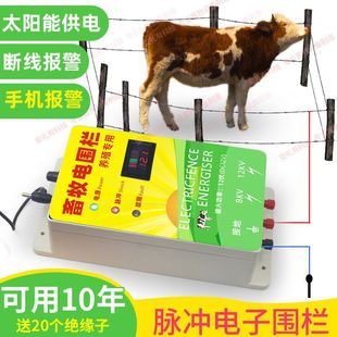 High-voltage pulse electronic fence mobile phone alarm pasture cattle, sheep and pig breeding power grid host protection net system complete set