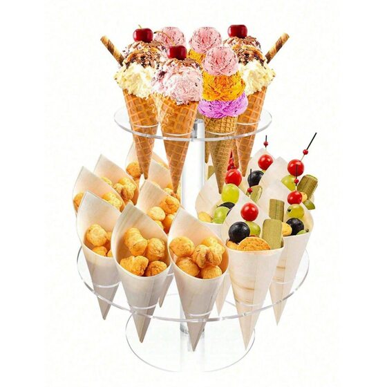 No. 703 Acrylic Transparent Display Ice Cream Shelf Crispy Leather Tube Holder Egg Cone Rack Sweet Cone Ice Cream Rack