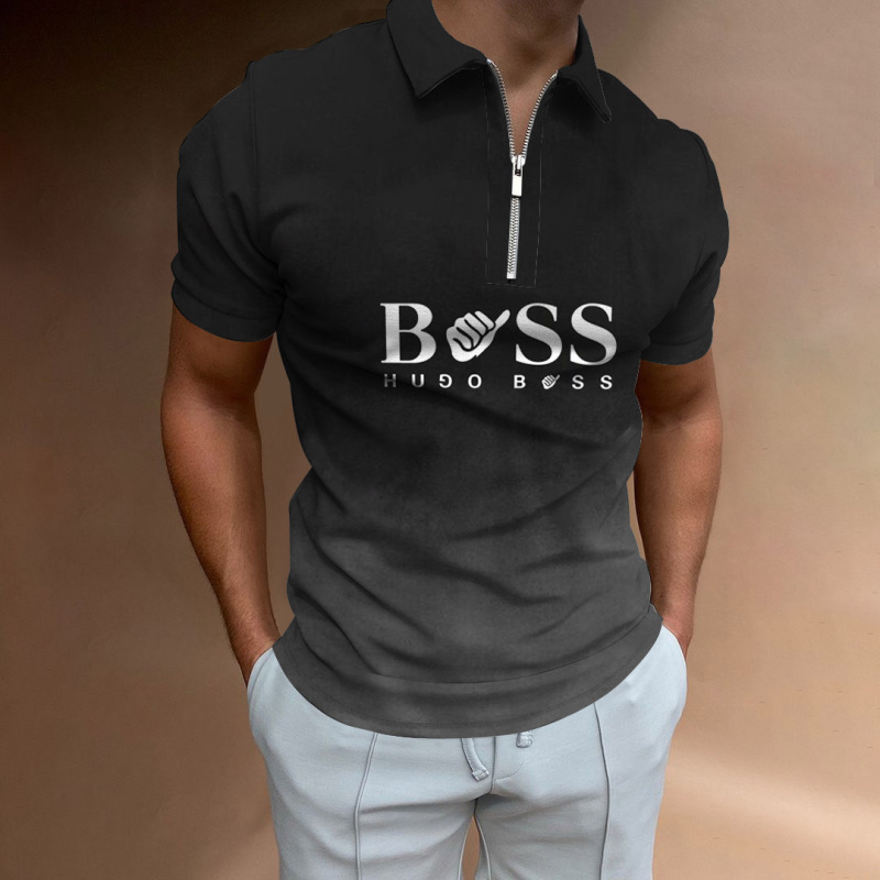 Cross-border wish foreign trade hot selling pullover polo shirt men's zipper short sleeve fashion casual style men's short sleeve polo