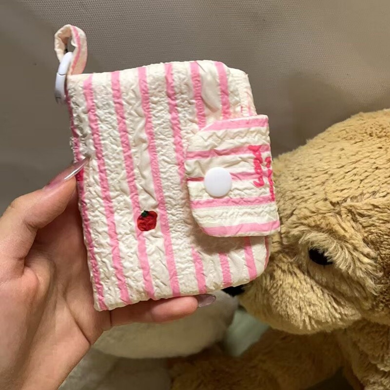 New cute and fresh multi-layer canvas card holder for coins, earphones, and bank cards, cc.d storage bag New cute and fresh multi-layer canvas card holder for coins, earphones, and bank cards, cc.d storage bag
