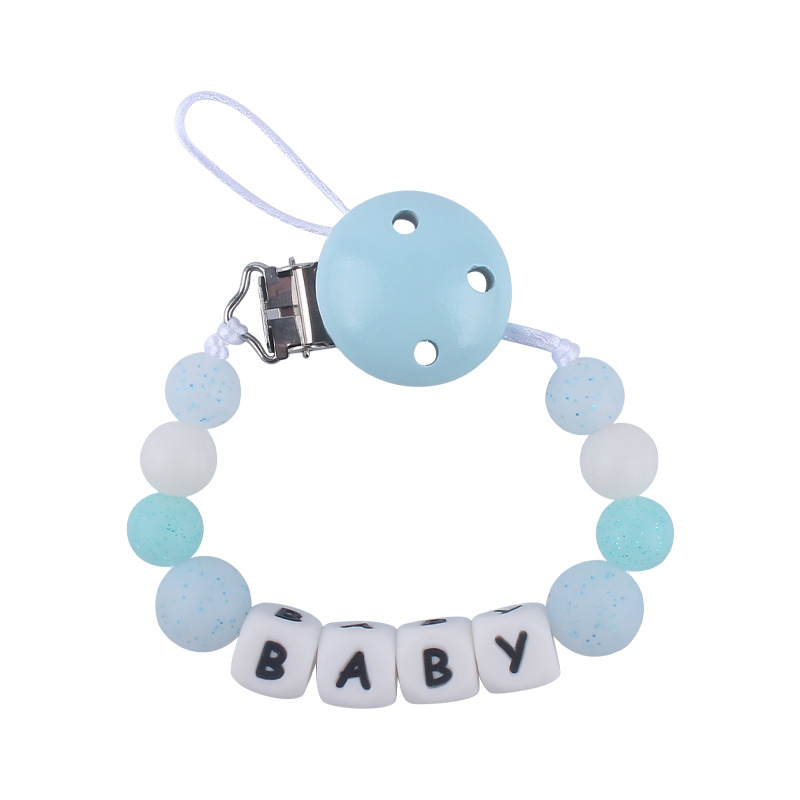 Bebé suministros Hemu chupete clip creativo bebé DIY Nombre de silicona mordedura pegamento molar chupete cadena