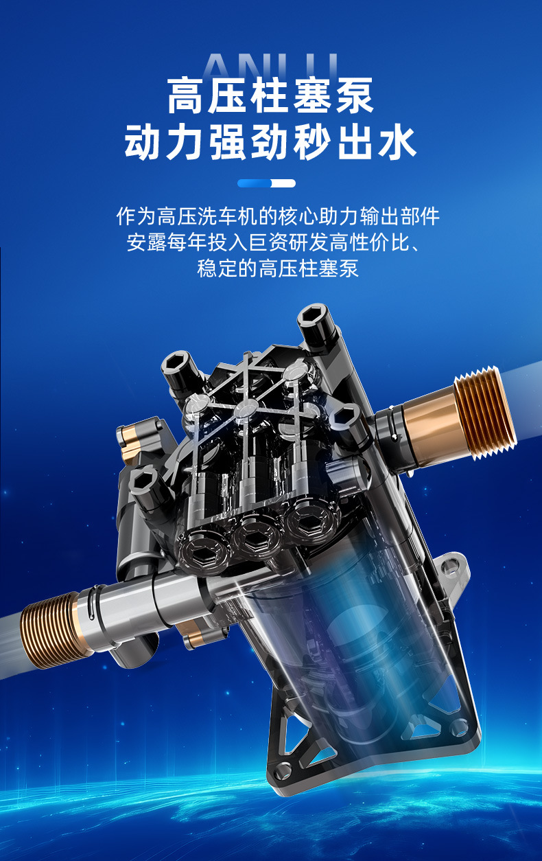 1400W Copper Wire Sensor Motor Anlu Car Washing Machine Household High-Pressure High-Power Copper Core Sensor Motor Booster Pump