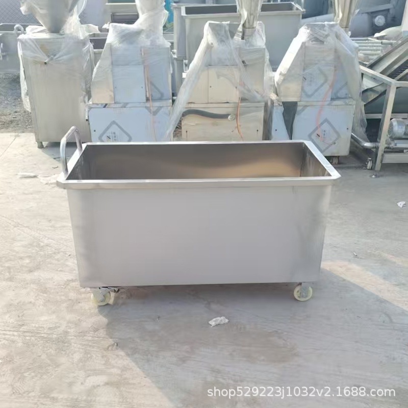 304不锈钢加厚养殖场猪场专用喂料斗车推车料车猪用饲料手推车