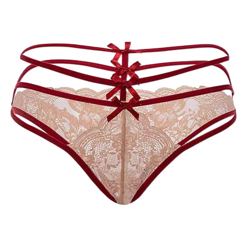 Sex underwear sexy color matching breathable lace women sexy coquettish underwear women leak hip perspective temptation open file free