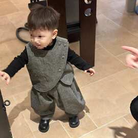 儿童西装套装男童周岁生日抓周礼服男宝宝花童婴儿主持人秋冬英伦