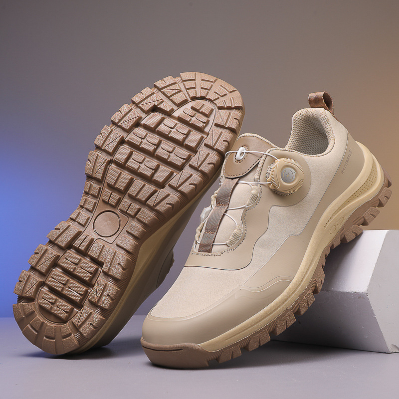 Botones transfronterizos zapatos de montaña de tamaño grande hombre al aire libre zapatos de seguridad antideslizantes un cabello 46 47