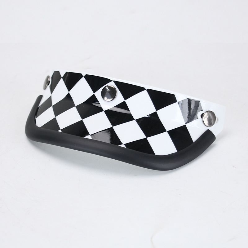 Three-Button Helmet Visor Modification with DIY Accessories, Cute Universal Retro Helmet with Windshield for Motorcycles