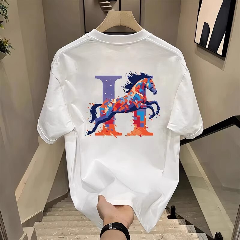 2026 Year of the Horse Heavyweight Pure Cotton T-Shirt American Style Trendy Brand Short-Sleeve T-Shirt Unisex Short-Sleeve Top Round Neck Casual T-Shirt for Men 2026 Year of the Horse Heavyweight Pure Cotton T-Shirt American Style Trendy Brand Short-Sleeve T-Shirt Unisex Short-Sleeve Top Round Neck Casual T-Shirt for Men
