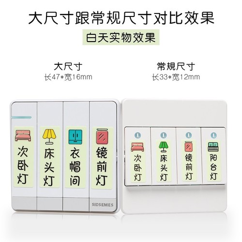 Glow-in-the-Dark Switch Plug Socket Meter Box Switch Panel Label Sticker Home Night Light Decor Wall Sticker Switch Label Sticker