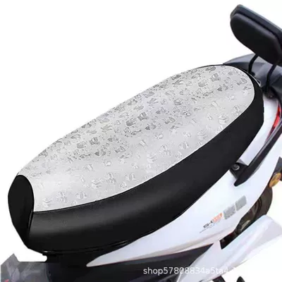Motorcycle cushion: electric car leather seat cover - silver-bear-thick-leather-large