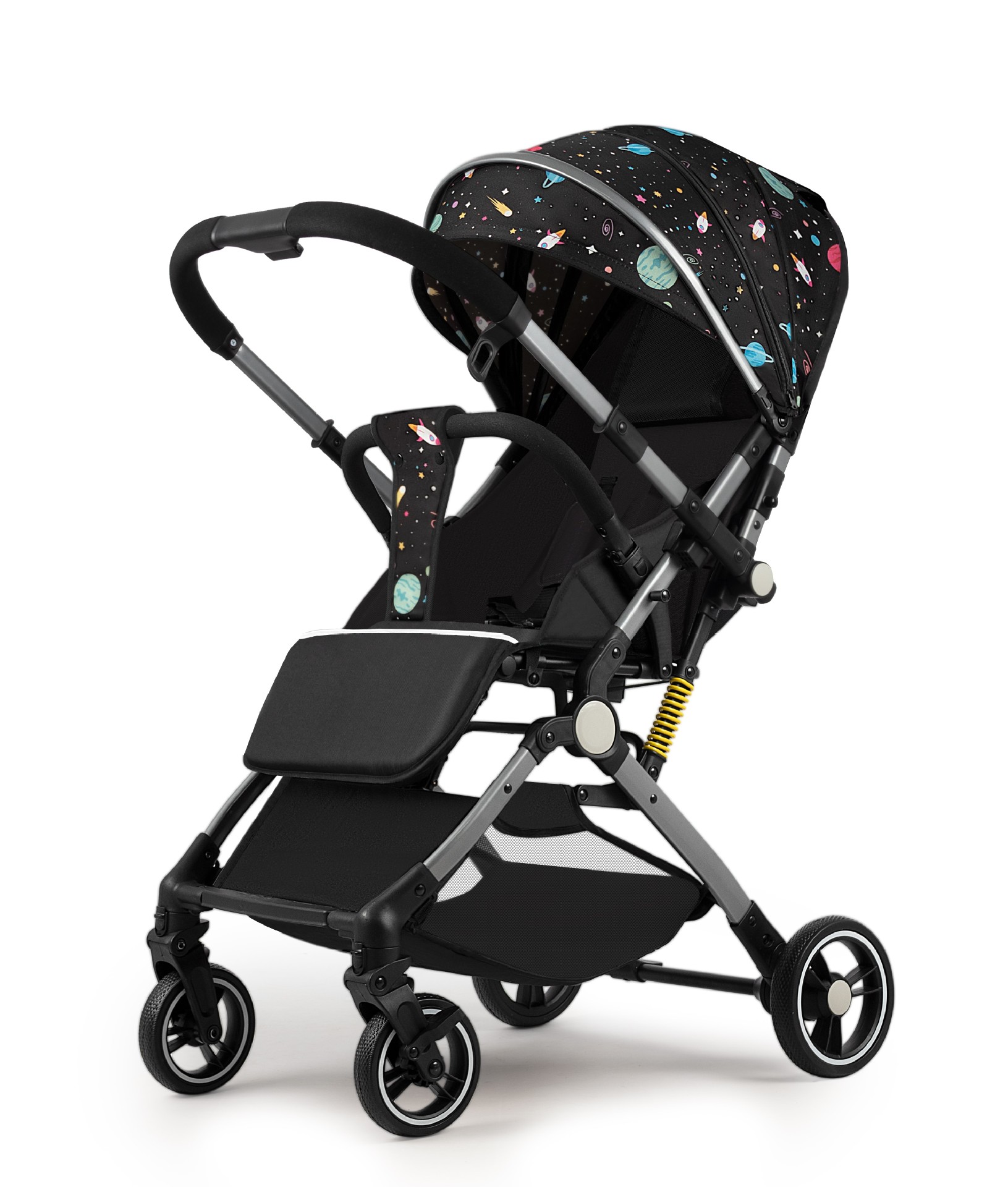 Universo + rueda de goma de dos vías + varilla de tracción