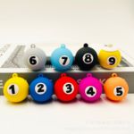 创意台球钥匙扣挂件仿真桌球彩色软胶挂饰包包挂件学生礼品