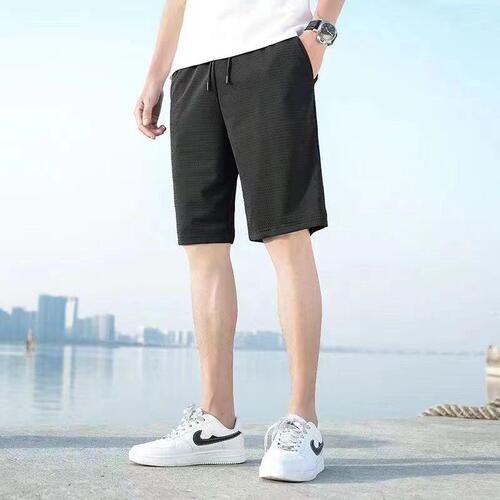 Men's Summer Sports Shorts, Ice Silk Thin, Quick-Drying Breathable, Five-Finger Shorts, Loose, Large Size, Casual, Men's Loose Bottoms