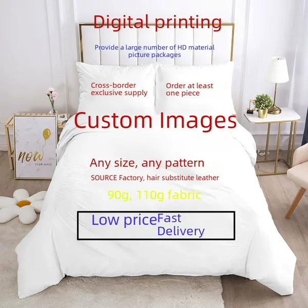 Customized Bedding Set 3D Digital Printing Three-Piece Set Student Dormitory Three-Piece Set Manufacturer Wholesale