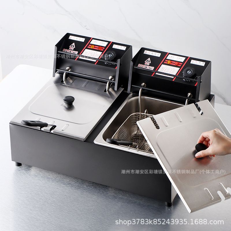 Freidora comercial de acero inoxidable horno de fritura eléctrica de calentamiento eléctrico freidora de papas fritas multifuncional máquina de cadena de frita image 3