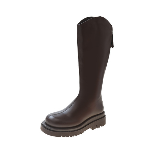Women's Autumn/Winter New Thick Insole Fleece Lined Heavy Duty Wide Leg Tall Boot Horse Boots