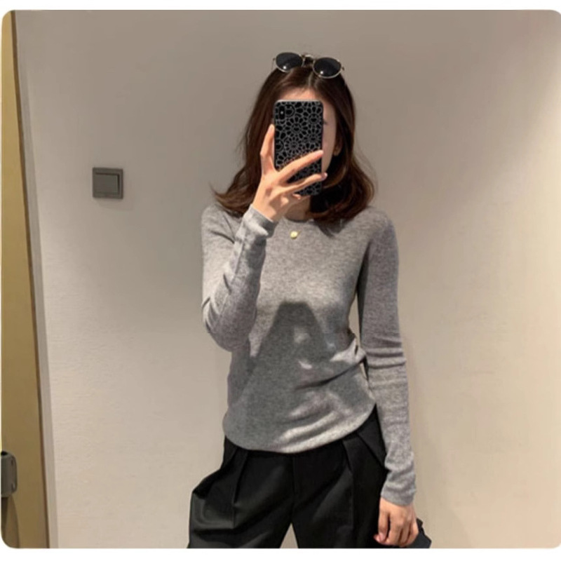 Spring and Summer Japan Island 24 worsted wool half turtleneck mernu wool Yangzi yarn long sleeve knitted bottoming shirt for women