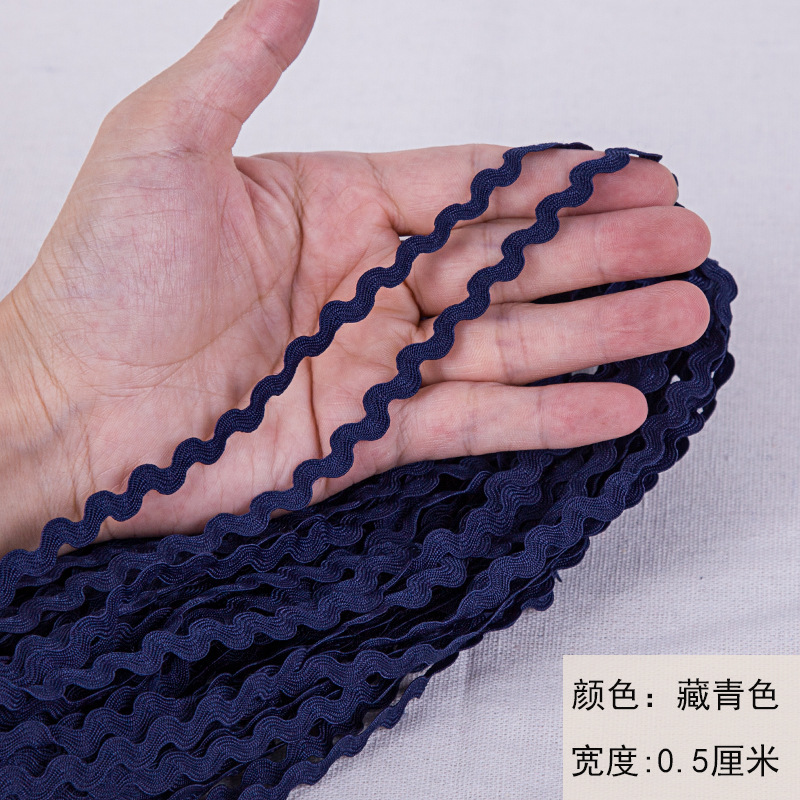 Cinta de polipropileno con diseño de ondas en forma de S, en stock, para accesorios de ropa hechos a mano, cinta marinera, encaje decorativo para cortinas de sofá.