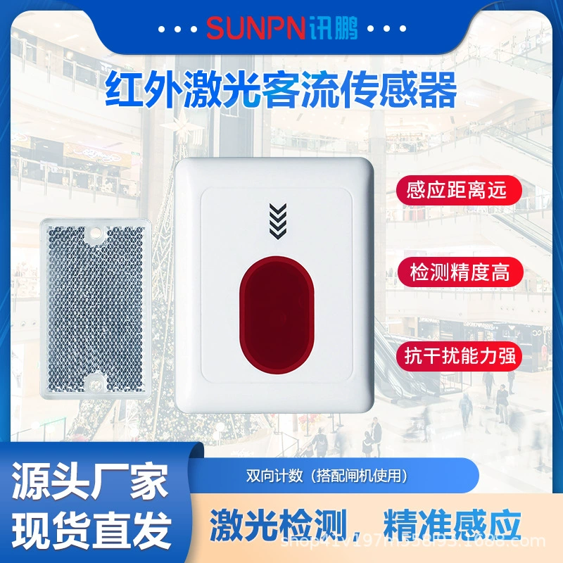 Инфракрасный и лазерный датчик подсчета пассажиропотока SUNPN с интерфейсом RS485/RS433