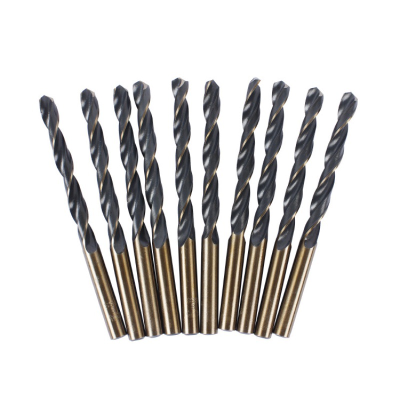 in stock supply high speed steel black yellow drill stainless steel cobalt straight shank twist drill iron copper aluminum rolling drill