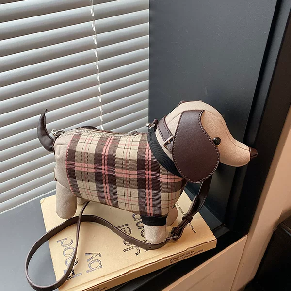 Cross-Border Cute Animal Bag, New Trendy Instagram-Style Dachshund Dog Women's Bag, French High-End Commuter Shoulder Crossbody Bag