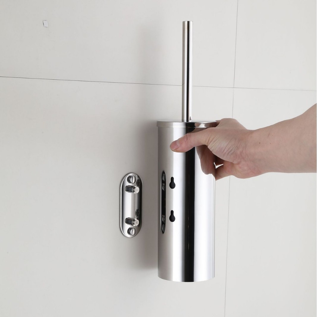 Baño para el hogar Juego de acero inoxidable Baño de pared de inodoro Cepillo de artefacto de limpieza de baño Rack de hotel transfronterizo
