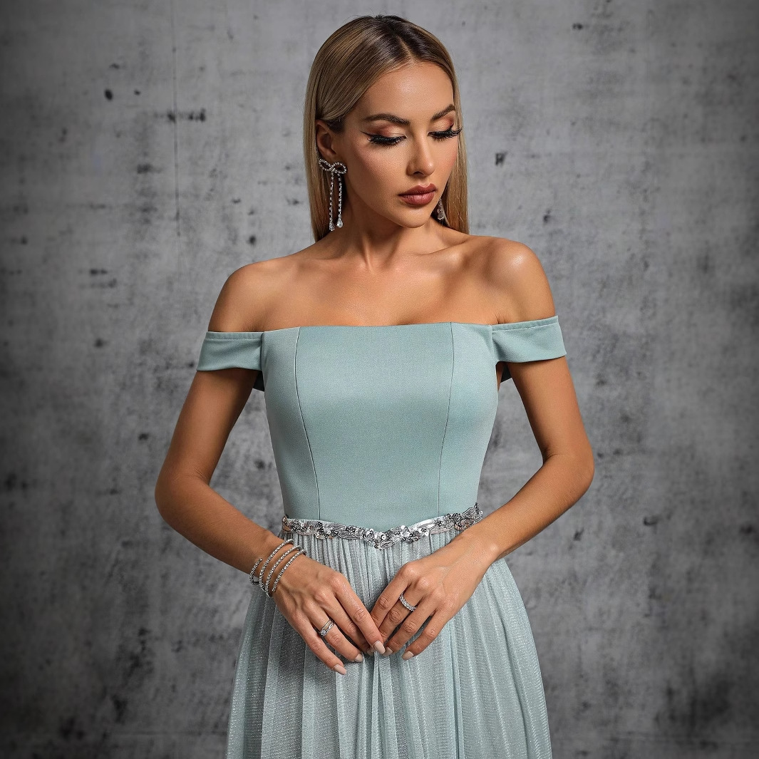 2026 nuevo vestido de baile de hombro transfronterizo europeo y americano vestido de estilo adelgazado vestido de adulto vestido de mujer image 3