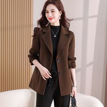 大码毛呢西装外套女2025秋冬新款中年妈妈中款秋冬季毛呢大衣