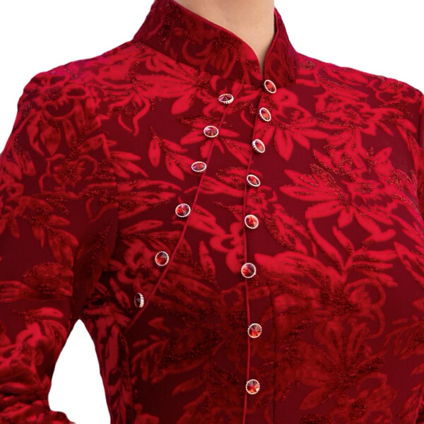 Sophisticated red colored elite wedding dress