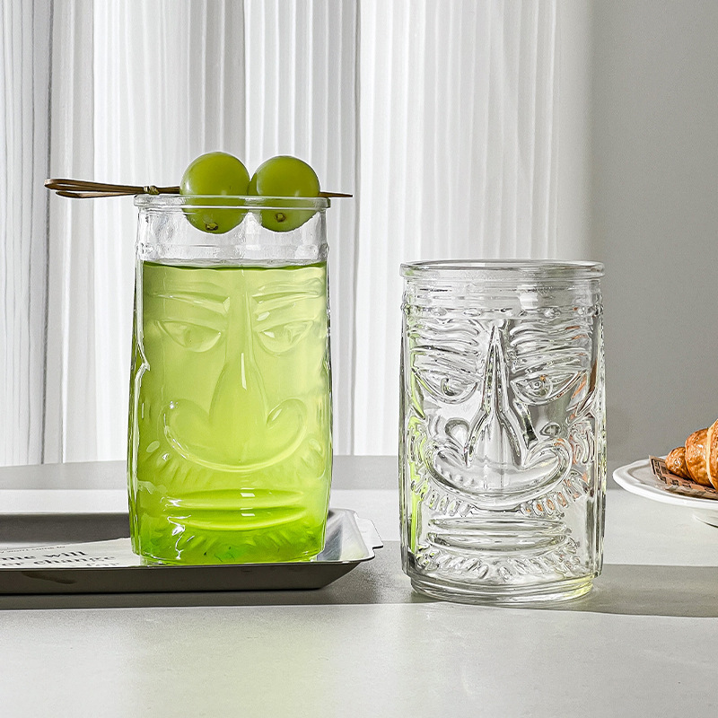 Taza de agua de burbujas de bebida creativa Vaso de cóctel tiki de Halloween Tótem de nariz grande Vaso de whisky