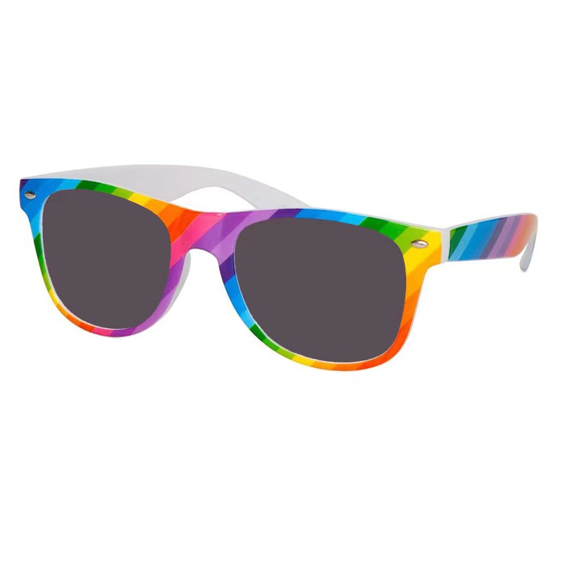 50g Weight Full Frame Glasses Structure Sunglasses Classification PC, UV400 Protection Lens Material Oval Frame Glasses Style Outdoor, Travel Occasion Rainbow Pattern Unisex Gender Hip-Hop, Streetwear Style Hip-Hop Streetwear Rainbow PC UV400 Protection Oval Frame Full Frame Women's Sunglasses 4
