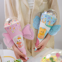 61儿童节冰淇淋甜筒蛋糕装饰包装盒手提礼物袋卡通蛋筒装饰插件