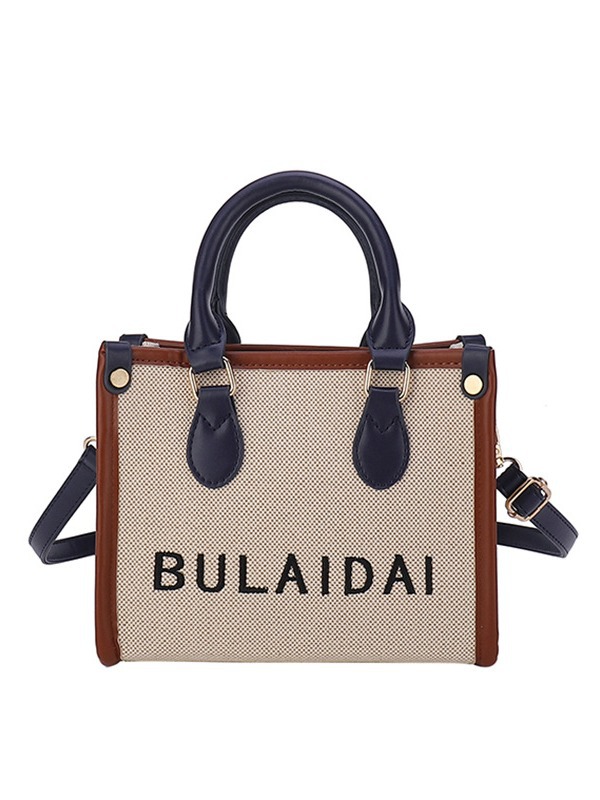 Bolsa de lona de alta gama personalizada de gran capacidad con logotipo impreso bolso de mano DIY personalizado bolso de hombro de cuero