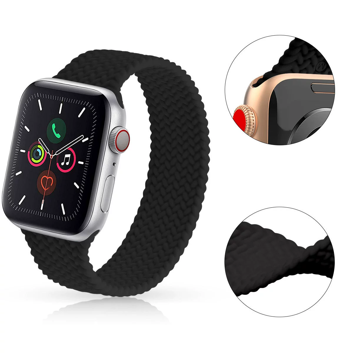 Для Apple Watch8/7/Ultra/SE цельный тканый силиконовый ремешок iwatch