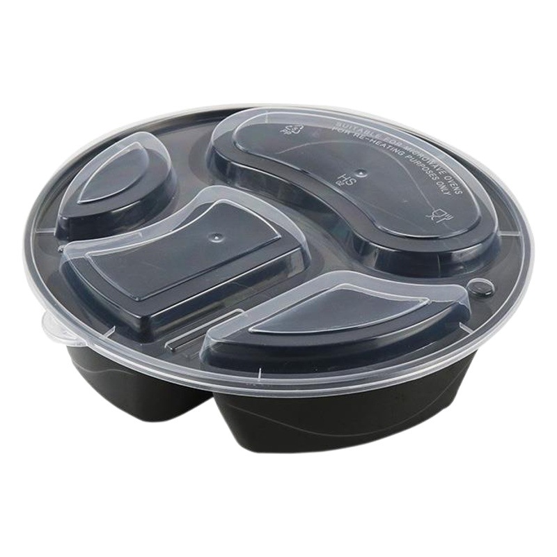 Hansheng caja de comida rápida de cuadrícula múltiple desechable de dos cuadrículas tres-cuatro-cinco cuadrículas caja de embalaje de cuadrícula Bento lonchera comercial al por mayor