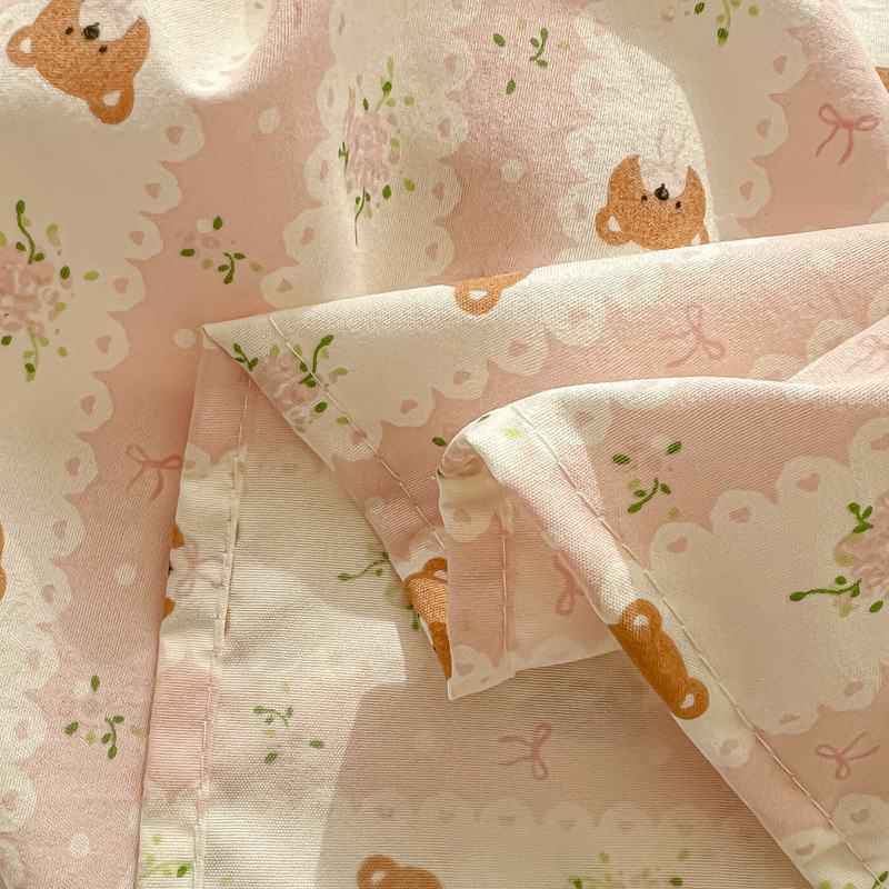 母子グレード A タイプ裸睡眠純綿シーツ小さな新鮮な綿シングルピース学生寮シングルとダブル枕カバー 3 点セット