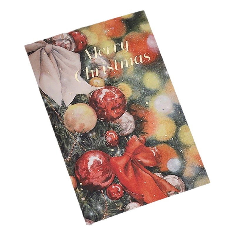 Nueva tarjeta de felicitación dorada de Navidad tarjeta postal floristería regalo para hornear tarjeta pequeña tarjeta de mensaje de bendición al por mayor de fábrica