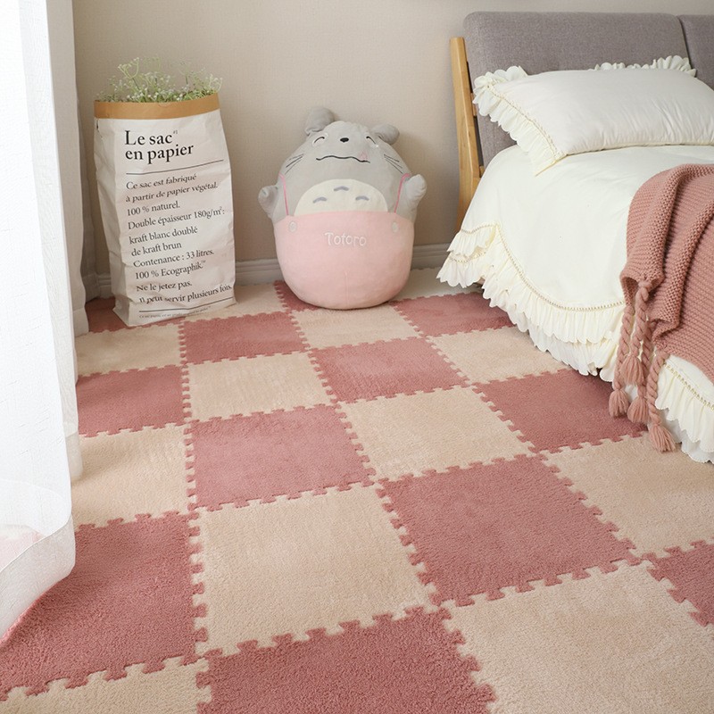 Nueva alfombra de empalme de peluche, bloque de empalme, alfombra para bebés, alfombra para mascotas, alfombra para dormitorios, alfombra de peluche desmontable, alfombra de peluche