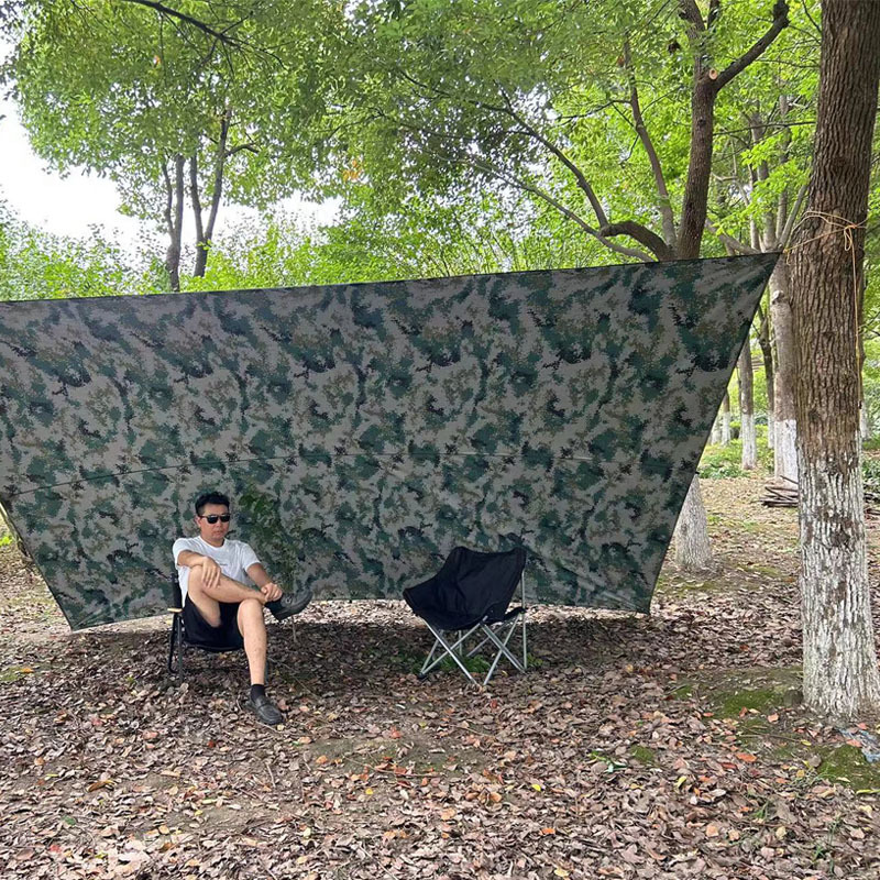 Camouflage canopy, rainproof multifunctional sunshade tent, outdoor ground cloth, essential for travel, convenient foldable canopy for outdoor use