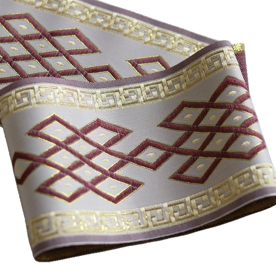 Banda de satén de alta precisión de 6cm de ancho, vestido étnico, falda de cara de caballo, cortina, cojín de sofá, cortina, cinta decorativa